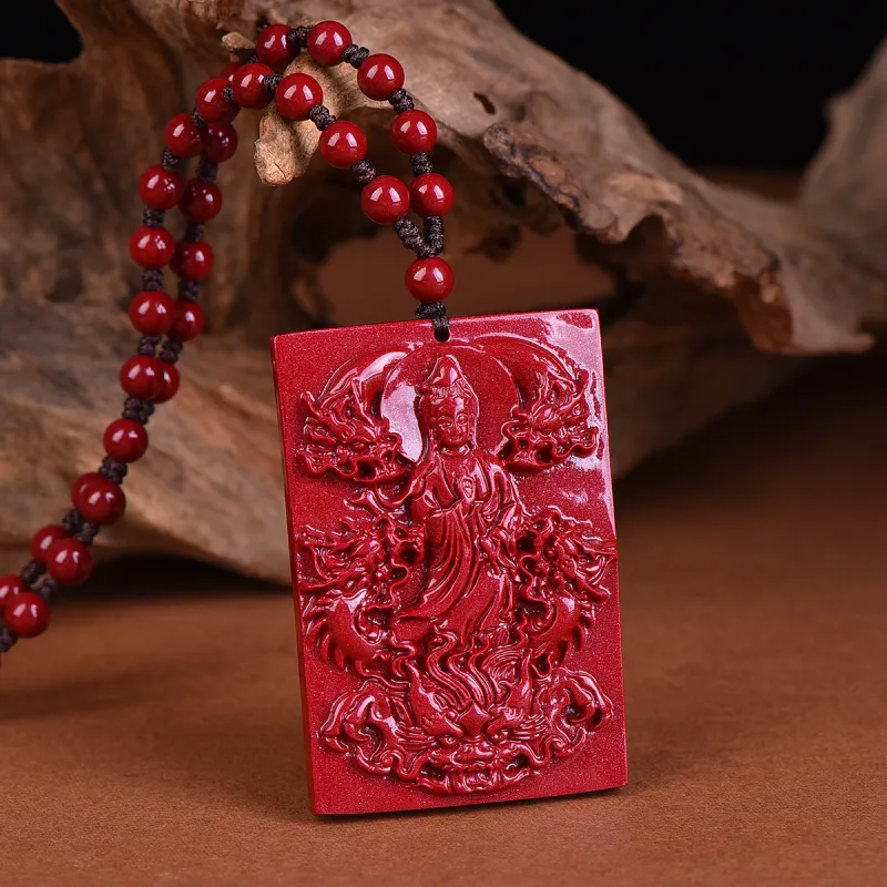 Stone On The Line Cinnabar Pendants Unisex-3