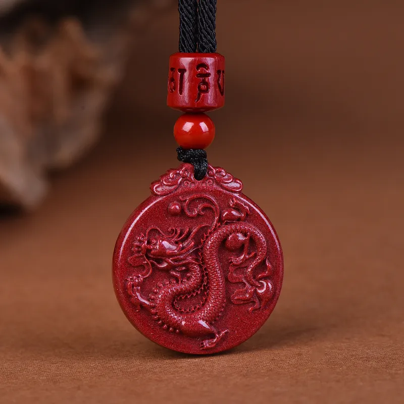 Stone On The Line Reconstructed Cinnabar Pendants Unisex-1