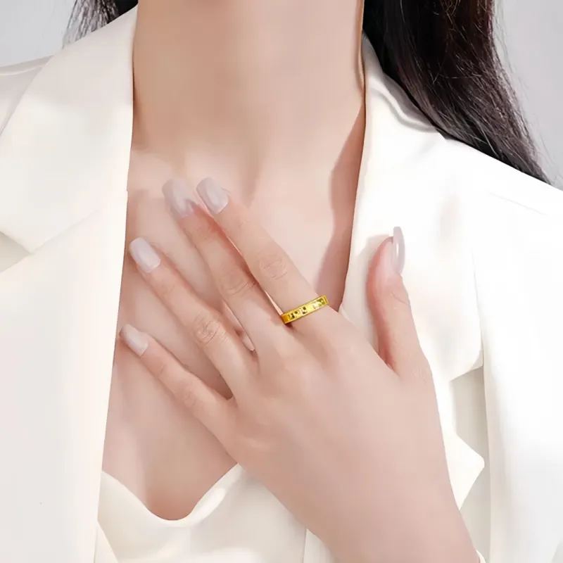 Stone On The Line Alloy Rings Unisex-3