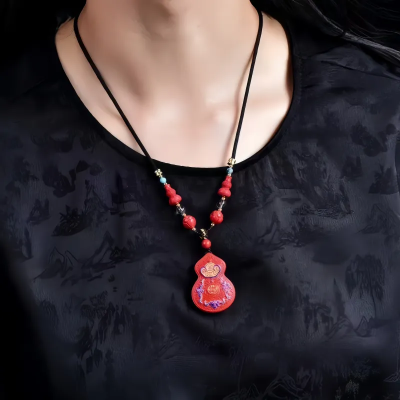 Stone On The Line Cinnabar Necklaces Unisex-6