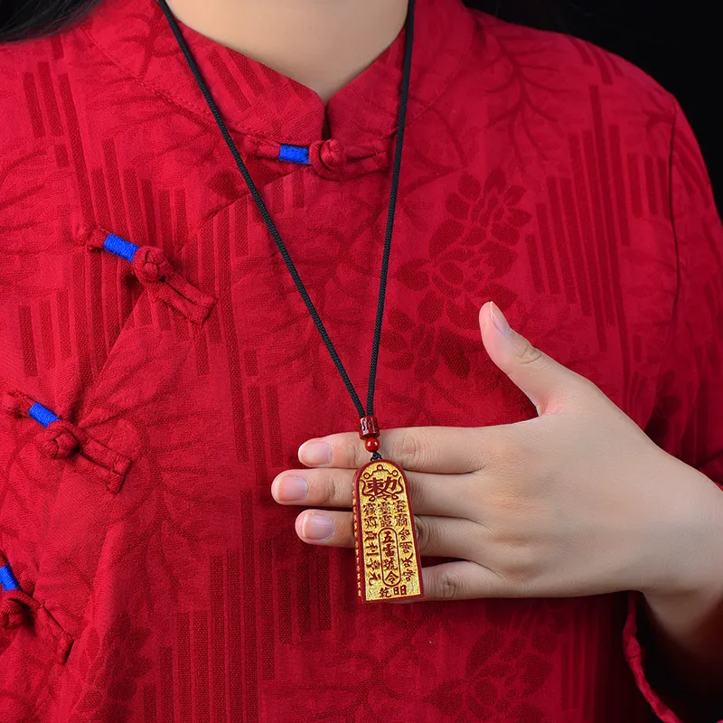 Stone On The Line Reconstructed Cinnabar Necklaces Unisex-4