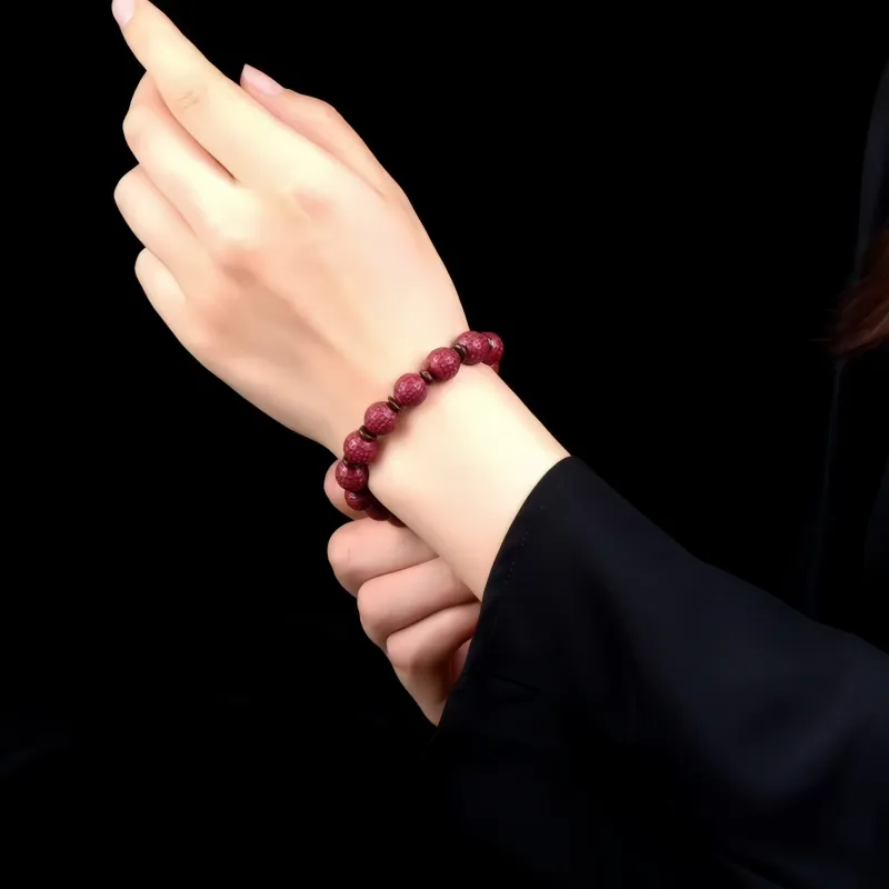 Stone On The Line Cinnabar Jade Bracelets Unisex-6