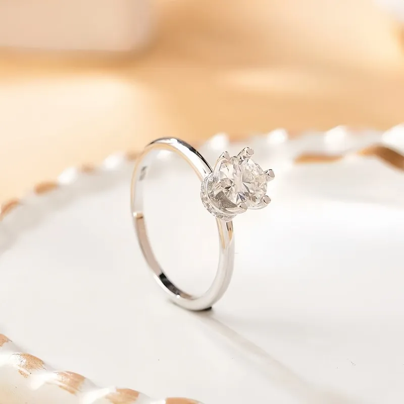 Stone On The Line S925 Silver Moissanite Rings Women's-2