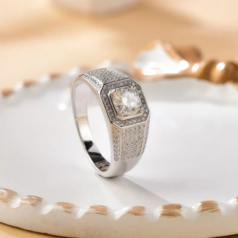 Stone On The Line S925 Silver Rings Men's-1