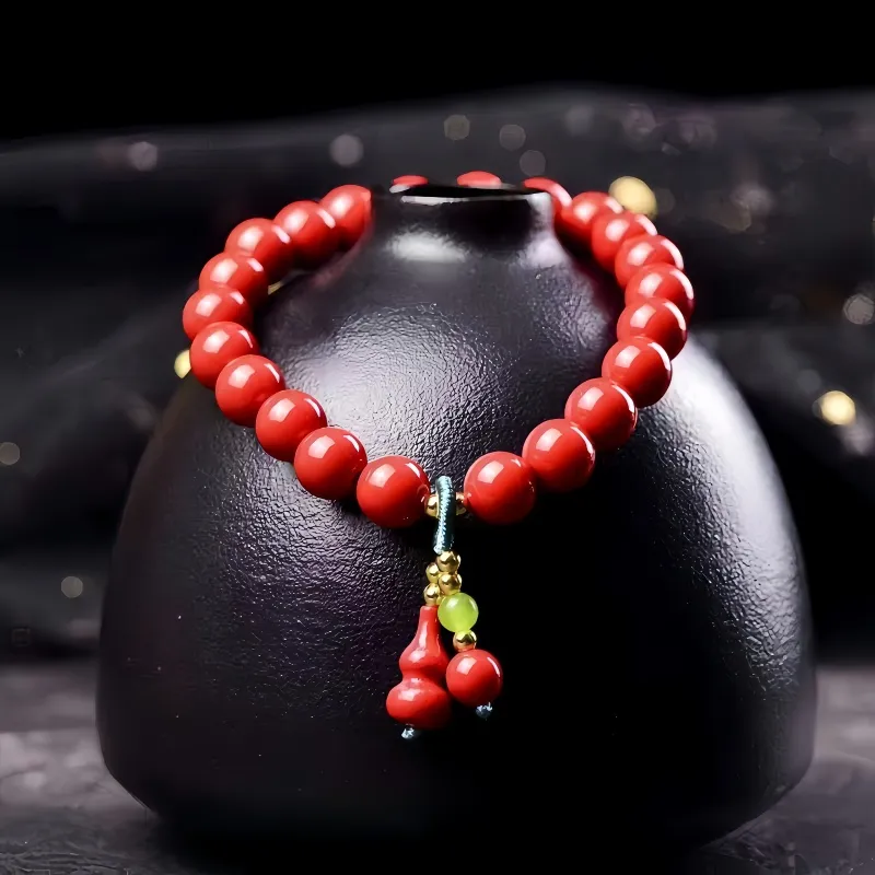 Stone On The Line Reconstructed Cinnabar Bracelets Unisex-2