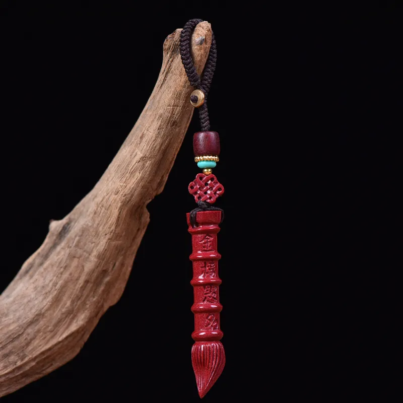 Stone On The Line Reconstructed Cinnabar Carved Jade Ornaments Unisex-1