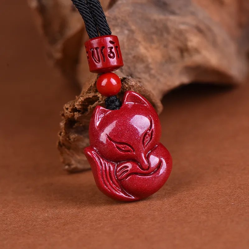 Stone On The Line Cinnabar Pendants Unisex-3