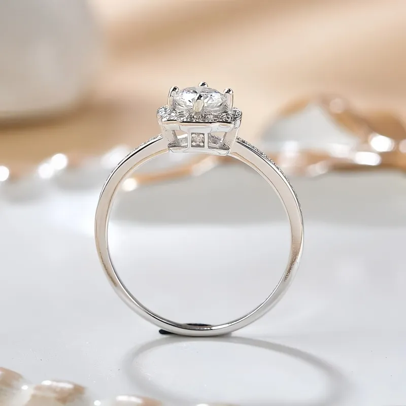 Stone On The Line S925 Silver Moissanite Rings Women's-4
