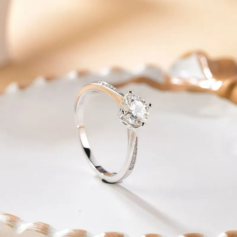 Stone On The Line S925 Silver Moissanite Rings Women's-2