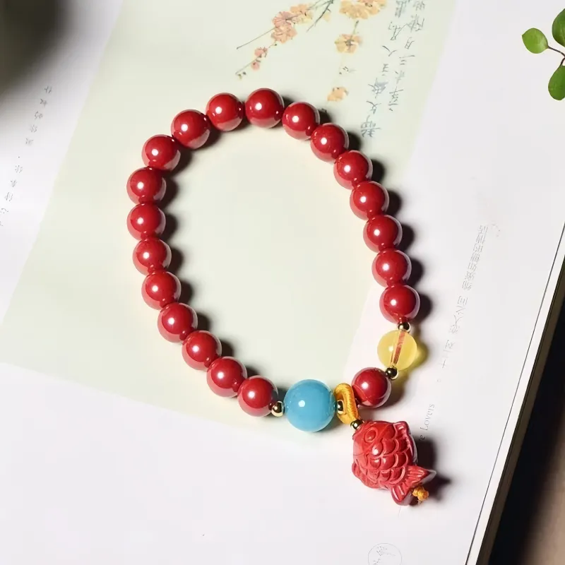 Stone On The Line Cinnabar Bracelets Unisex-4