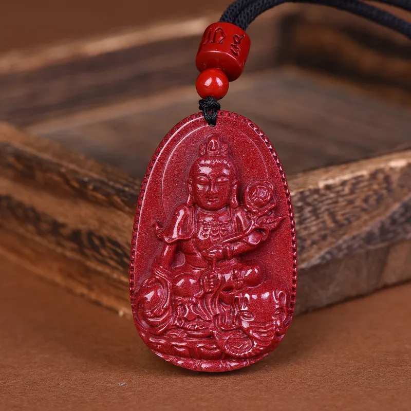 Stone On The Line Cinnabar Pendants Unisex-2