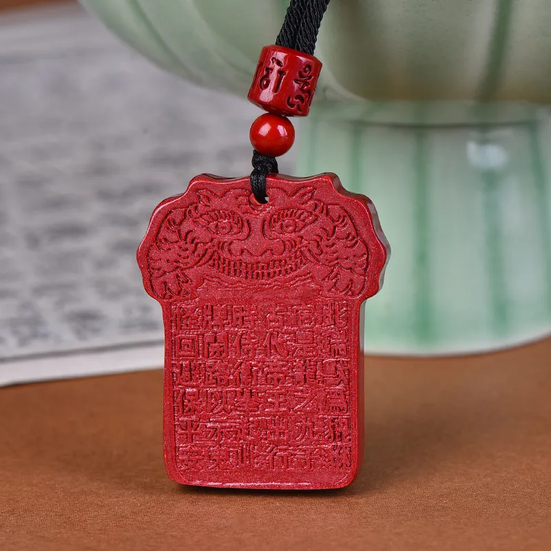 Stone On The Line Reconstructed Cinnabar Necklaces Unisex-2