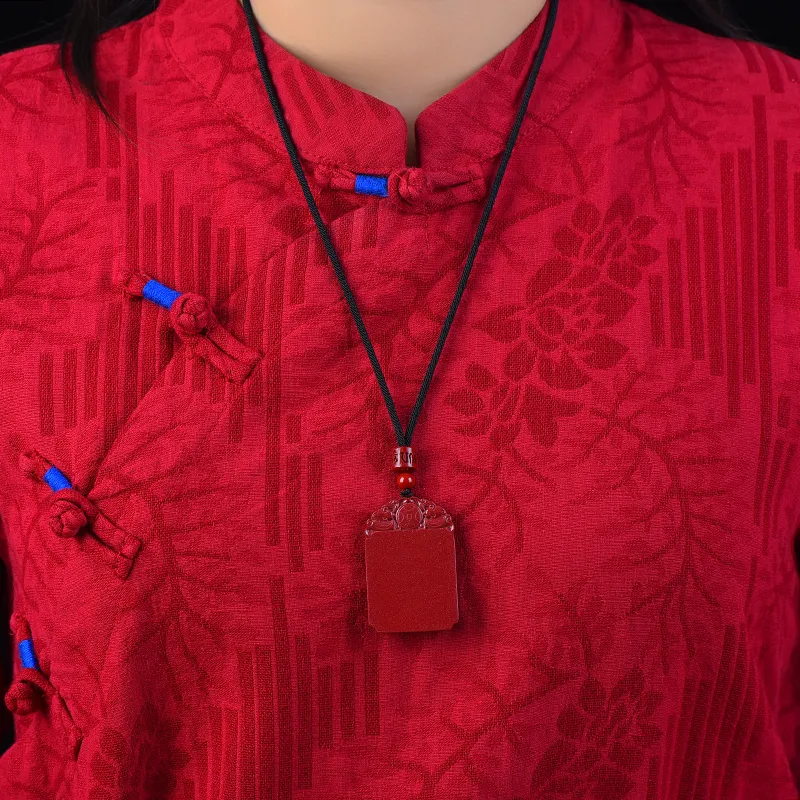 Stone On The Line Cinnabar Pendants Unisex-5