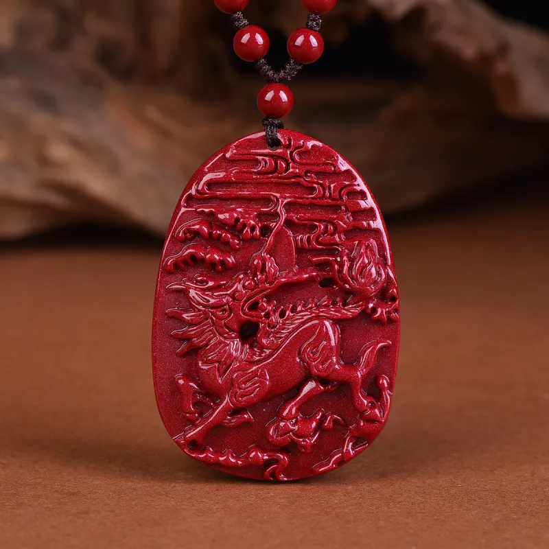 Stone On The Line Cinnabar Pendants Unisex-1