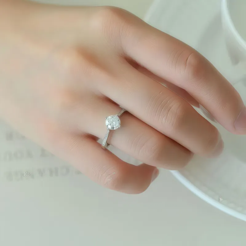 Stone On The Line S925 Silver Moissanite Rings Women's-5