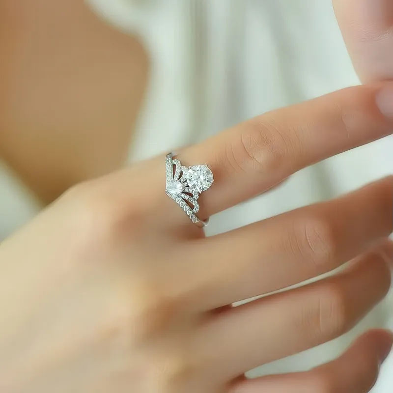 Stone On The Line S925 Sterling Silver Moissanite Rings Women's-4