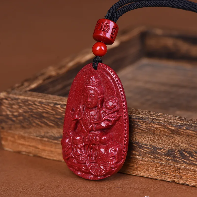 Stone On The Line Cinnabar Pendants Unisex-4
