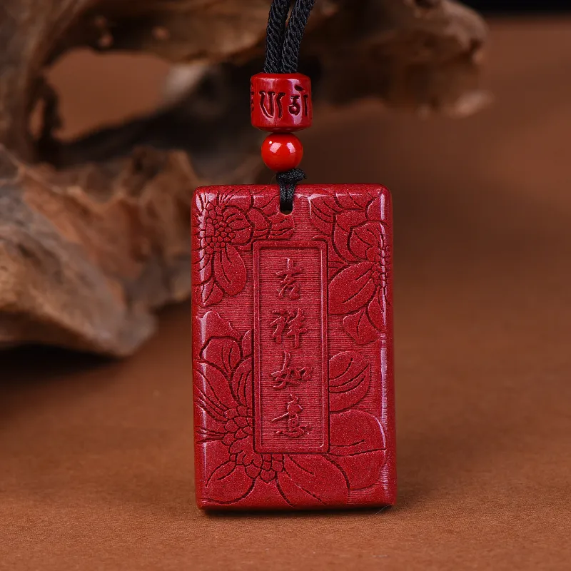 Stone On The Line Cinnabar Pendants Unisex-2