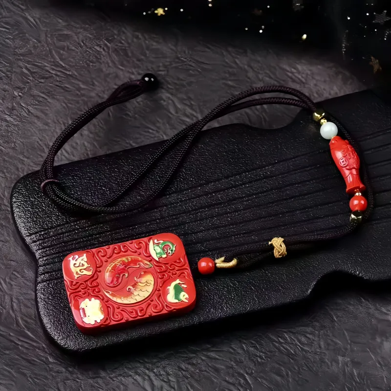 Stone On The Line Cinnabar Pendants Unisex-1
