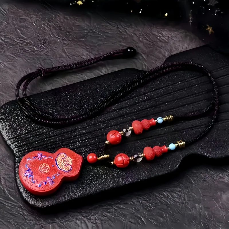 Stone On The Line Cinnabar Necklaces Unisex-1