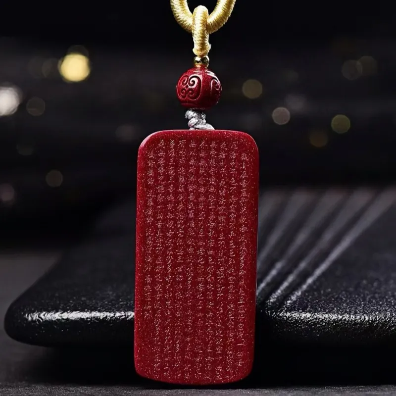 Stone On The Line Cinnabar Pendants Unisex-4