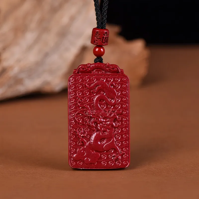Stone On The Line Cinnabar Pendants Unisex-1