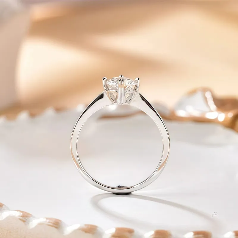 Stone On The Line S925 Silver Moissanite Rings Women's-4