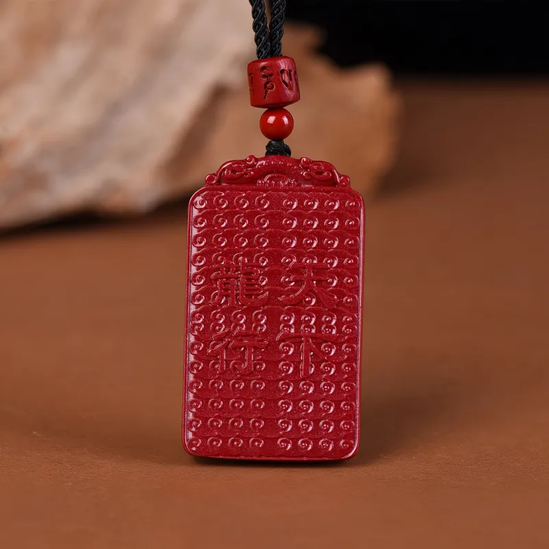 Stone On The Line Cinnabar Pendants Unisex-2