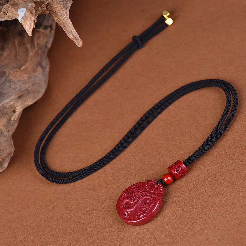 Stone On The Line Reconstructed Cinnabar Pendants Unisex-4