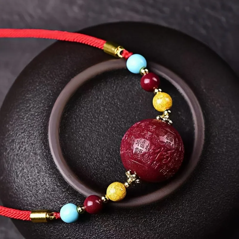 Stone On The Line Cinnabar Necklaces Unisex-5