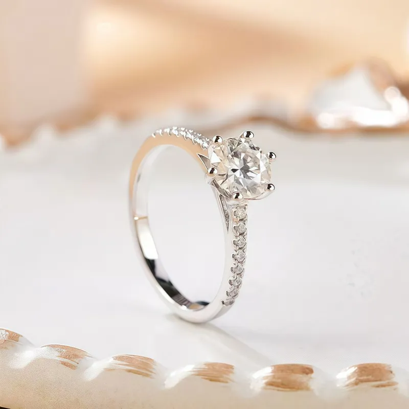 Stone On The Line S925 Silver Moissanite Rings Women's-3