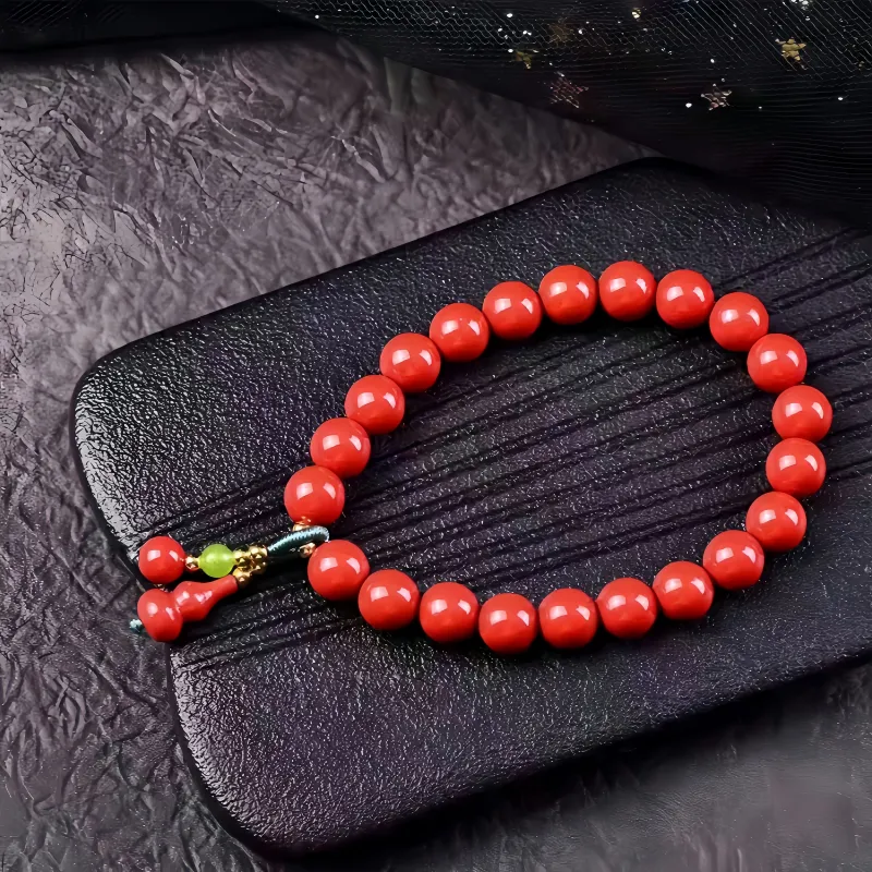 Stone On The Line Reconstructed Cinnabar Bracelets Unisex-1