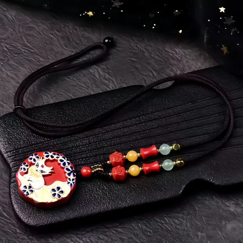 Stone On The Line Cinnabar Pendants Unisex-1