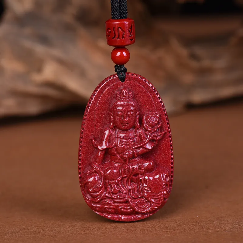 Stone On The Line Cinnabar Pendants Unisex-9