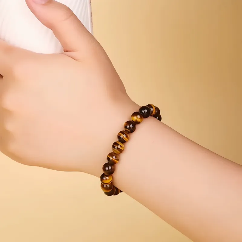 Stone On The Line Tiger's Eye Stone Bracelets Unisex-4