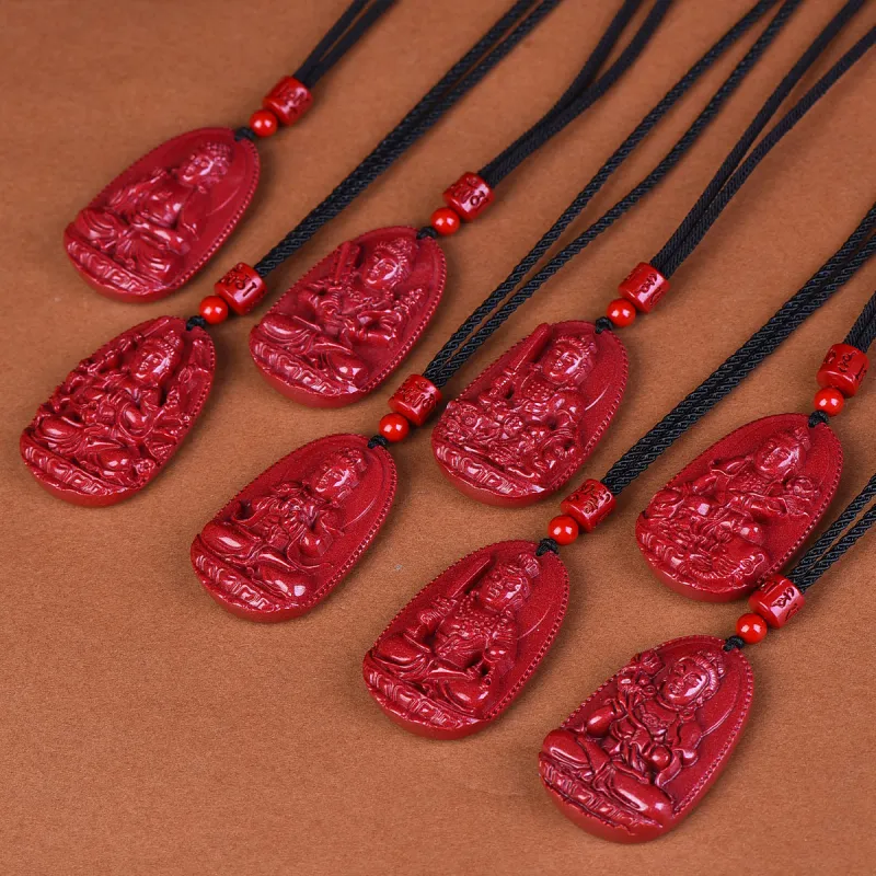 Stone On The Line Cinnabar Pendants Unisex-1