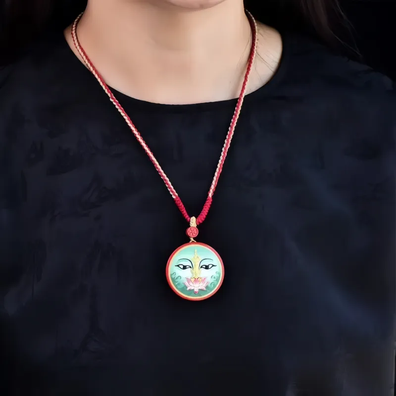 Stone On The Line Reconstructed Cinnabar Necklaces Unisex-5