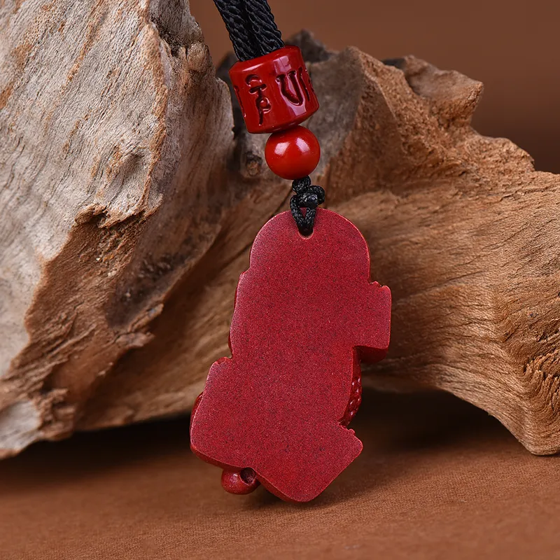 Stone On The Line Cinnabar Jade Pendants Unisex-3