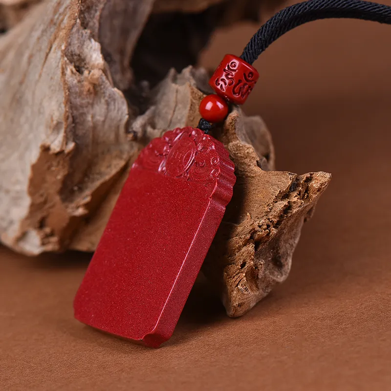 Stone On The Line Cinnabar Pendants Unisex-3