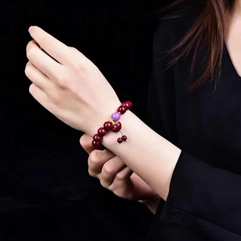 Stone On The Line Reconstructed Cinnabar Bracelets Unisex-6