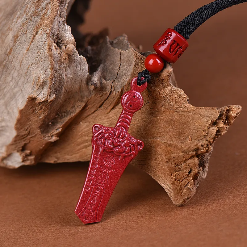 Stone On The Line Cinnabar Necklaces Unisex-3