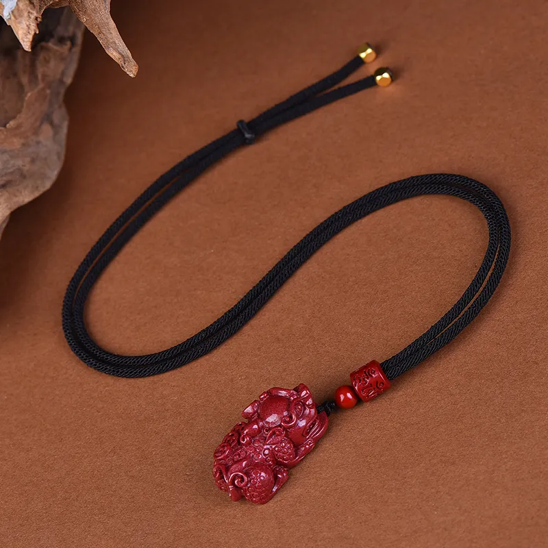 Stone On The Line Cinnabar Jade Pendants Unisex-4
