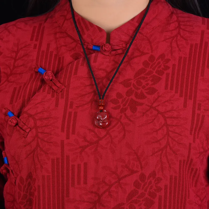 Stone On The Line Cinnabar Pendants Unisex-5
