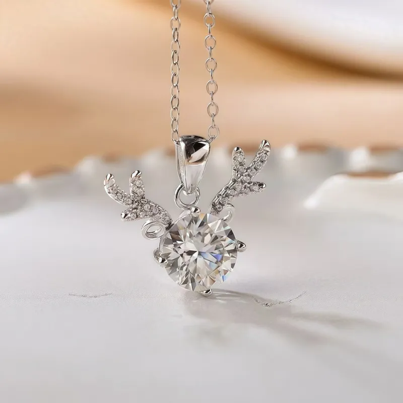 Stone On The Line S925 Silver Moissanite Pendants Women's-3