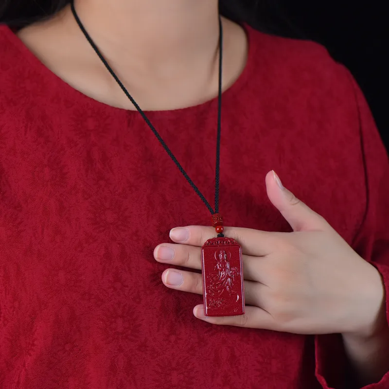 Stone On The Line Cinnabar Pendants Unisex-5