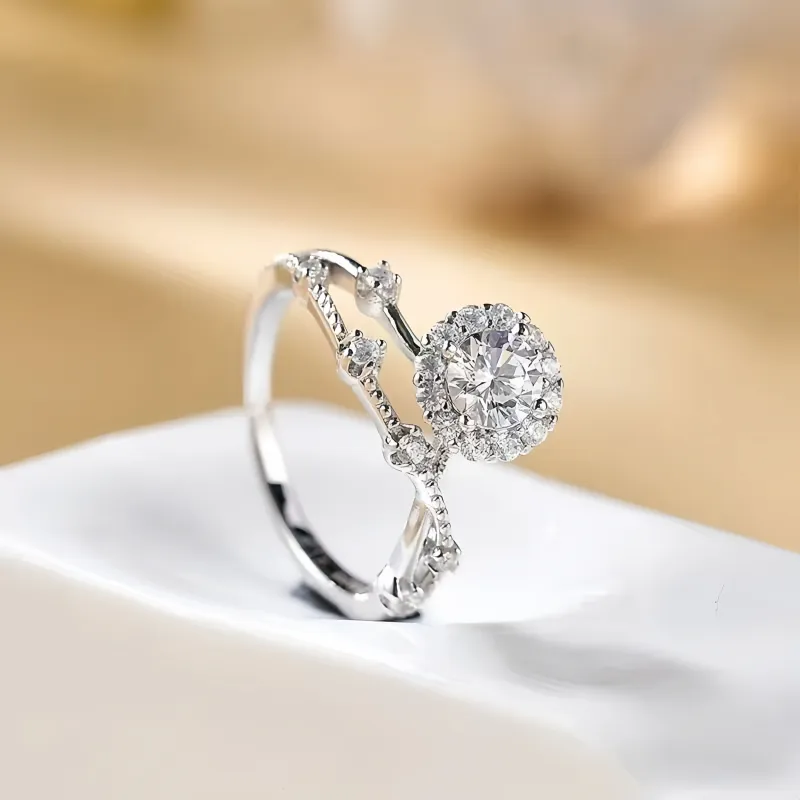 Stone On The Line Moissanite Rings Women's-3