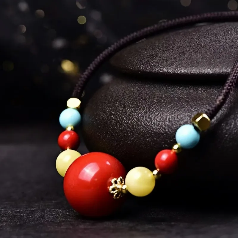 Stone On The Line Cinnabar Necklaces Unisex-3