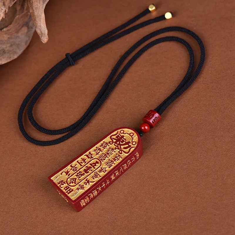 Stone On The Line Reconstructed Cinnabar Necklaces Unisex-3