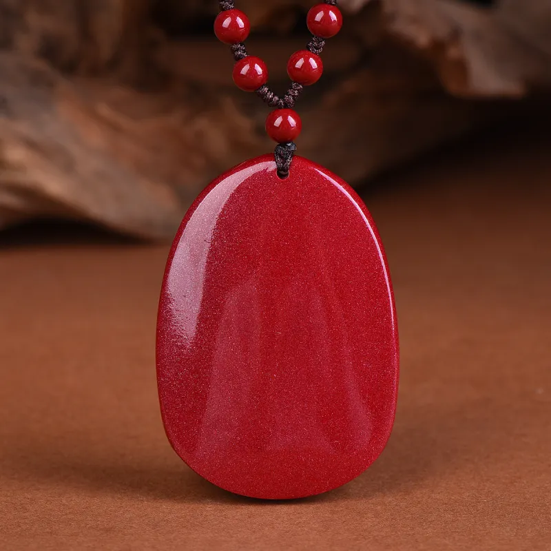 Stone On The Line Cinnabar Pendants Unisex-2