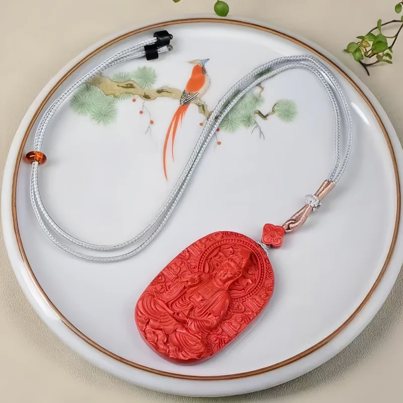 Stone On The Line Cinnabar Necklaces Unisex-1